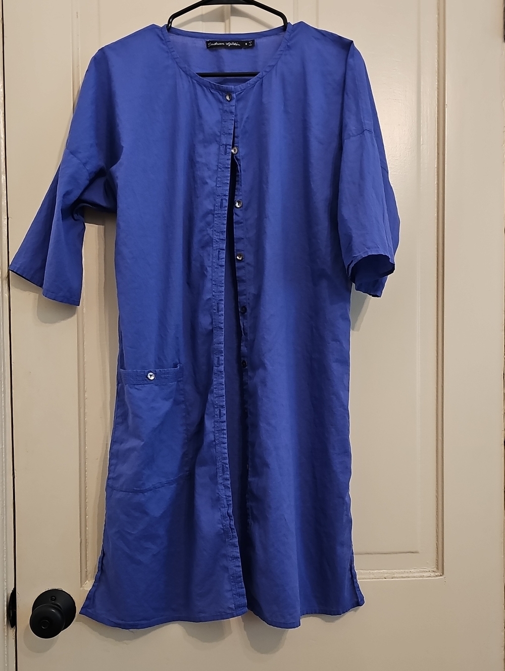 Blue Button-Front Women's Tunic